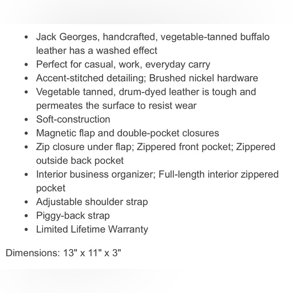 Jack George’s Spikes & Sparrow Brown Leather North/South Messenger Bag in EUC. - Picture 16 of 16